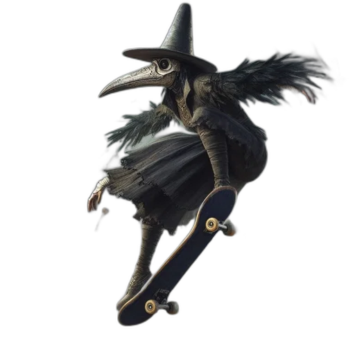 staff, hat, dragon, mask, concept art, fantasy art, 3d render, dark transparent PNG cut-out