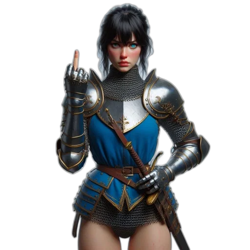 sword, weapon, fantasy art, concept art, comic book art, 3d render, female, warrior transparent PNG cut-out