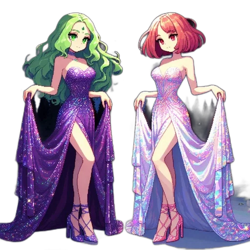 dress, pixel art, concept art, fantasy art transparent PNG cut-out