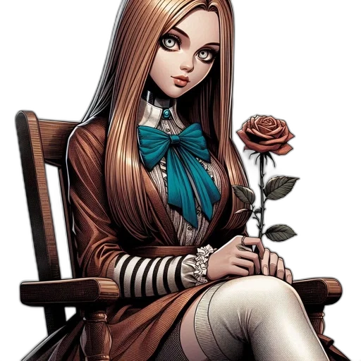 staff, flower, jewelry, comic book art, fantasy art, concept art, anime, earth tones transparent PNG cut-out