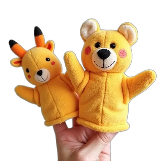 3d render, hand, puppets, set transparent PNG cut-out