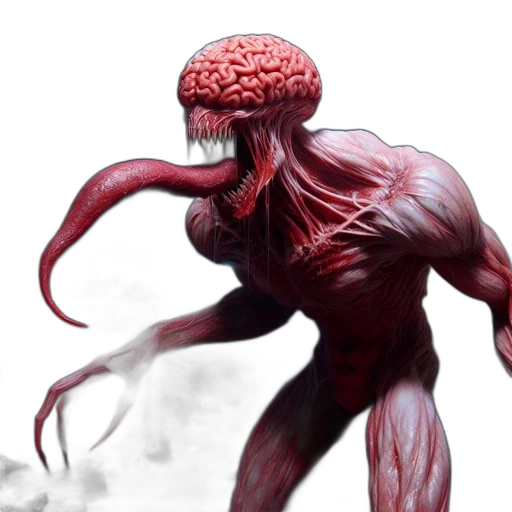 creature, hair, concept art, 3d render, photorealistic, unusual, exhibits, bulbous transparent PNG cut-out