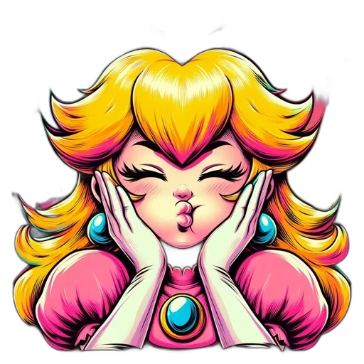 face, staff, cartoon, pixel art, anime, concept art, blonde, princess-like transparent PNG cut-out