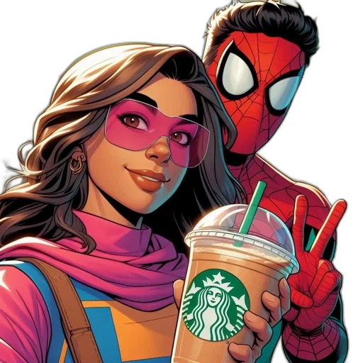 comic book art, concept art, cartoon, colorful, neon, two, characters, girl transparent PNG cut-out