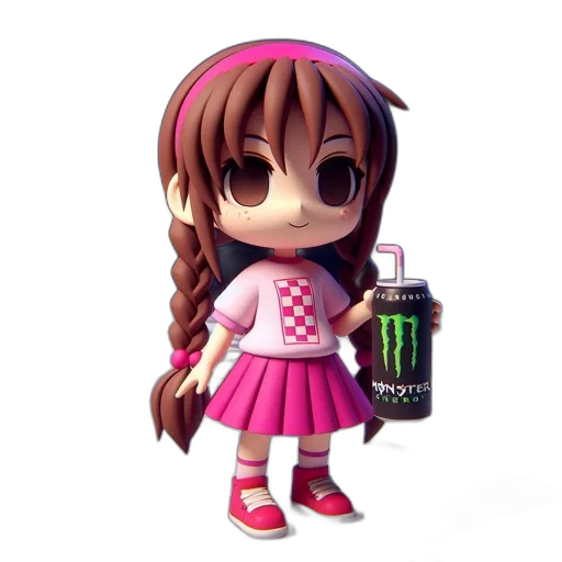bottle, dress, creature, robot, 3d render, pixel art, anime, vaporwave transparent PNG cut-out