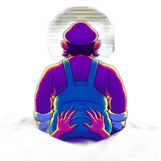 jacket, robot, hat, mask, pixel art, vaporwave, concept art, cartoon transparent PNG cut-out