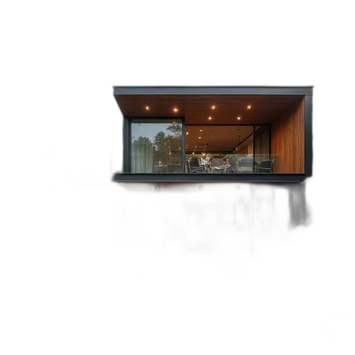 building, furniture, 3d render, photorealistic, concept art, fog, city street, dark transparent PNG cut-out
