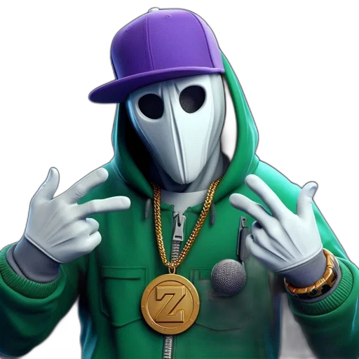 jacket, mask, face, concept art, 3d render, pixel art, comic book art, green transparent PNG cut-out