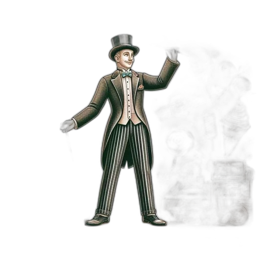 staff, hat, jacket, 3d render, concept art, photorealistic, pixel art, vintage-style transparent PNG cut-out