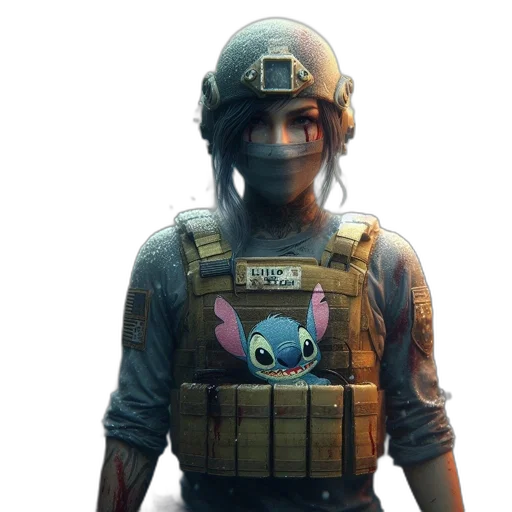 mask, weapon, face, animal, concept art, anime, pixel art, cyberpunk transparent PNG cut-out