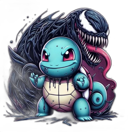 dragon, creature, animal, fantasy art, pixel art, concept art, comic book art, blue transparent PNG cut-out