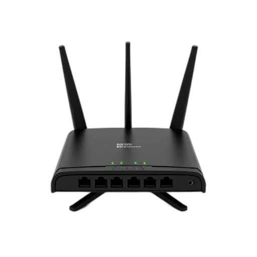 crown, black, router, green, led, light, front, displayed transparent PNG cut-out