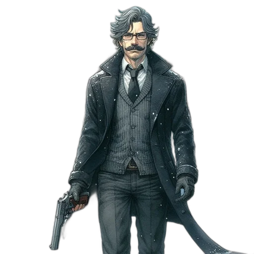 staff, jacket, weapon, animal, concept art, comic book art, pixel art, fantasy art transparent PNG cut-out