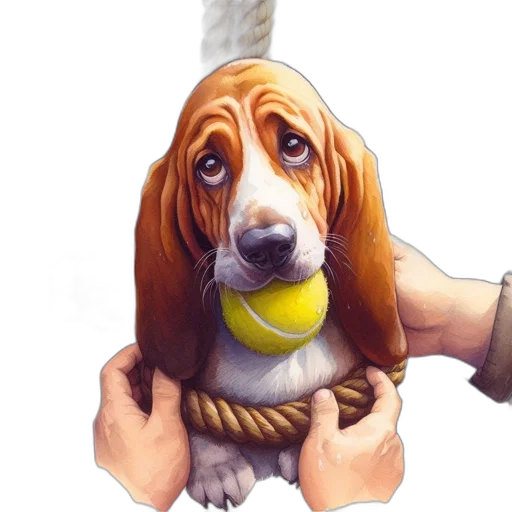 staff, animal, weapon, photorealistic, oil painting, concept art, watercolor, basset transparent PNG cut-out