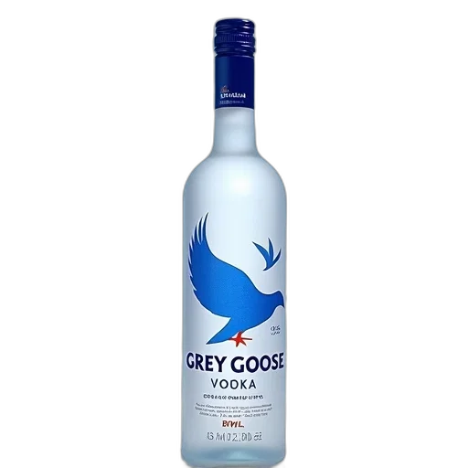 bottle, blue, grey, goose, vodka, 700 transparent PNG cut-out