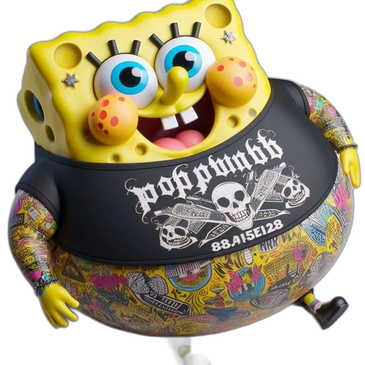 robot, food, furniture, creature, 3d render, photorealistic, 3d-rendered, spongebob transparent PNG cut-out