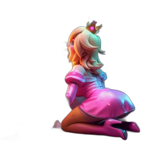dress, crown, creature, mask, concept art, 3d render, vaporwave, pixel art transparent PNG cut-out
