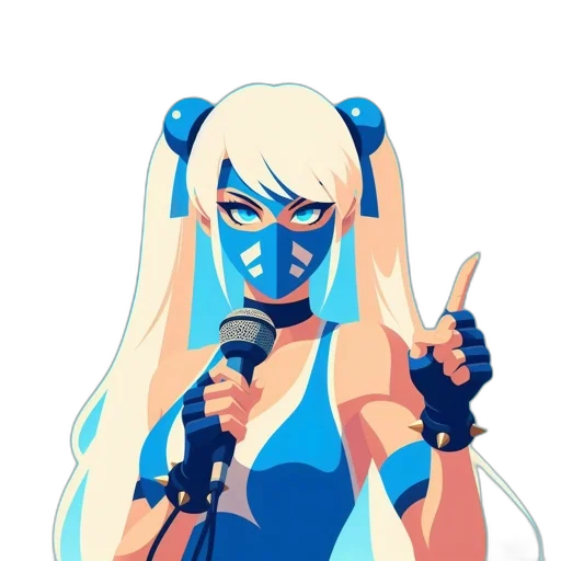 staff, robot, face, mask, pixel art, concept art, anime, cartoon transparent PNG cut-out
