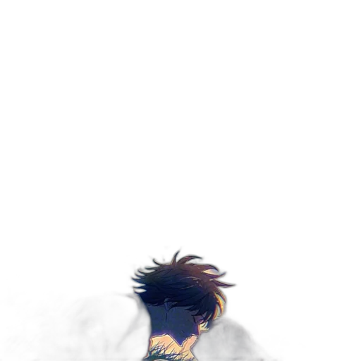 hair, creature, mask, dress, anime, concept art, pixel art, watercolor transparent PNG cut-out