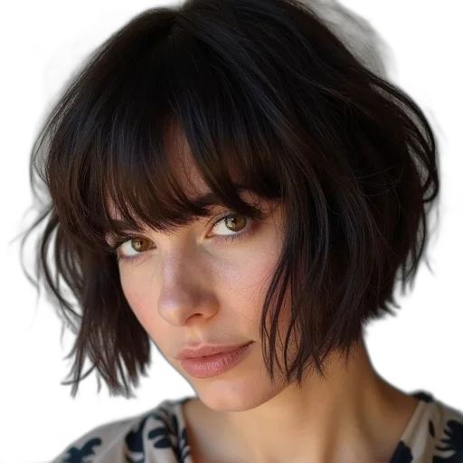 face, hair, jacket, staff transparent PNG cut-out