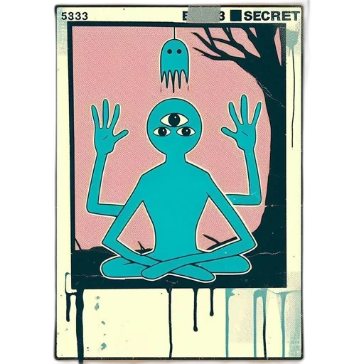 robot, creature, mask, staff, concept art, comic book art, vaporwave, cartoon transparent PNG cut-out
