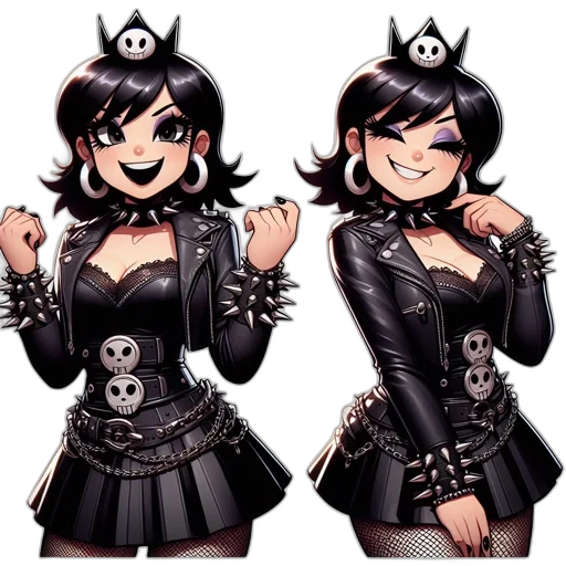 concept art, pixel art, cartoon, 3d render, monochrome, dark, two, female transparent PNG cut-out