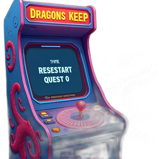 dragon, first, image, shows, vibrant, arcade, game, theme transparent PNG cut-out
