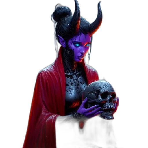 mask, concept art, fantasy art, pixel art, 3d render, dark, woman, purple transparent PNG cut-out