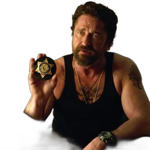 jewelry, weapon, fire, man, black, tank, top, holds transparent PNG cut-out