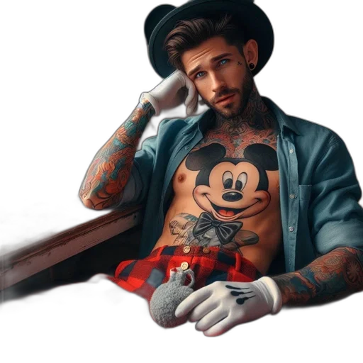 jacket, jewelry, hat, photorealistic, cartoon, oil painting, concept art, neon lights transparent PNG cut-out