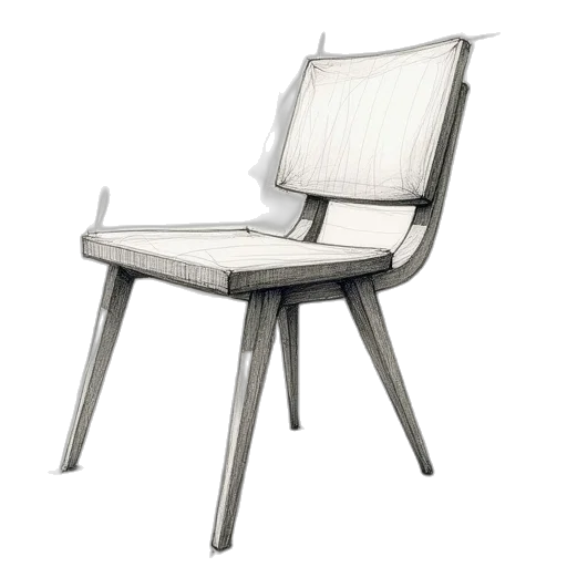 furniture, 3d render, sketches, chair, design, person transparent PNG cut-out