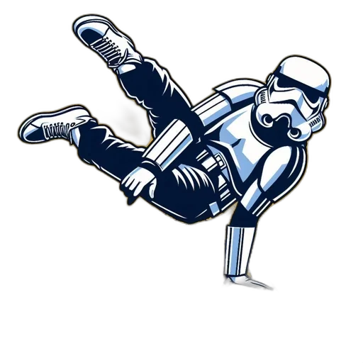 staff, robot, comic book art, concept art, pixel art, cartoon, star, wars transparent PNG cut-out