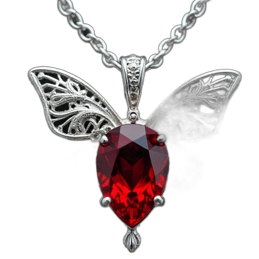 jewelry, crown, fantasy art, 3d render, red, silver, pendant, gemstone transparent PNG cut-out
