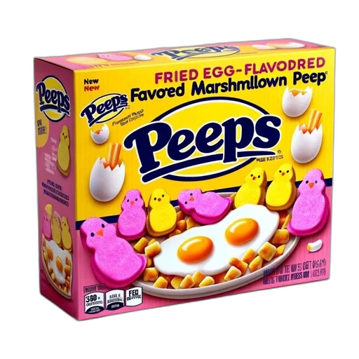 food, peeps, packaging, design, features, bright, yellow, background transparent PNG cut-out