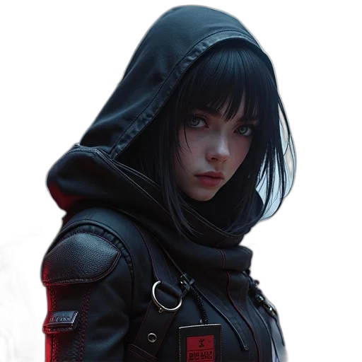 jacket, face, weapon, robot transparent PNG cut-out