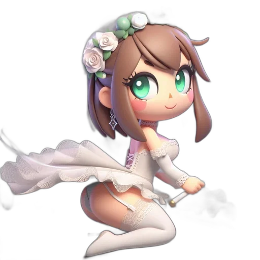 staff, dress, weapon, robot, pixel art, concept art, 3d render, fantasy art transparent PNG cut-out