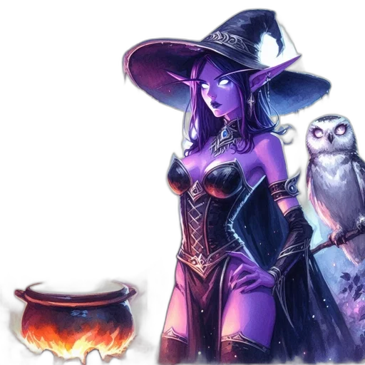 dress, fantasy art, concept art, comic book art, pixel art, fire, dark, colorful transparent PNG cut-out