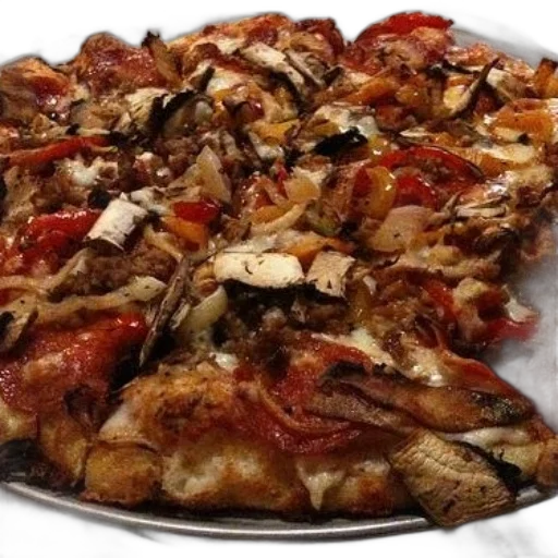 food, crown, delicious-looking, pizza, various, toppings, metal, tray transparent PNG cut-out