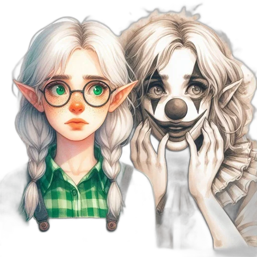 mask, face, creature, fantasy art, concept art, watercolor, pixel art, pastel transparent PNG cut-out