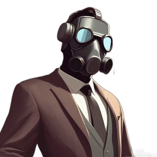 mask, robot, jacket, face, concept art, cyberpunk, comic book art, pixel art transparent PNG cut-out