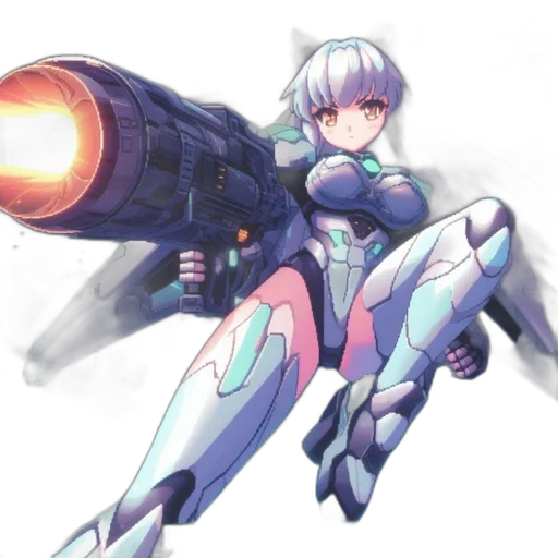 weapon, robot, sword, staff, concept art, anime, pixel art, vaporwave transparent PNG cut-out