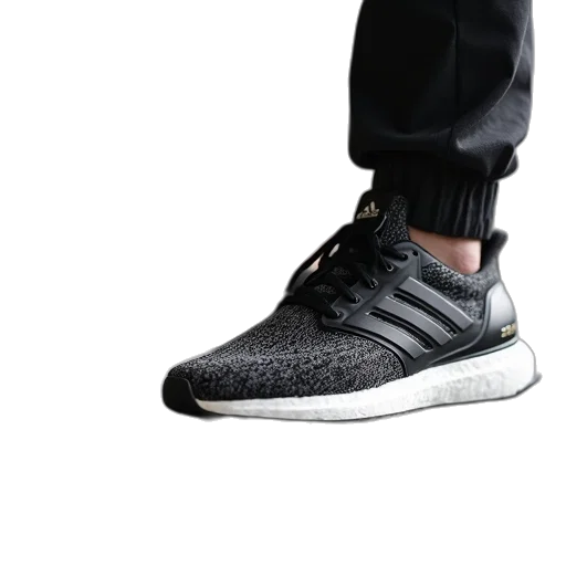 shoes, 3d render, photorealistic, monochrome, dark, image, adidas, ultraboost transparent PNG cut-out
