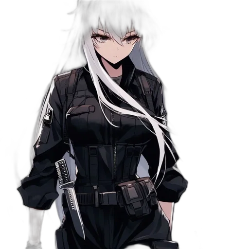 jacket, weapon, staff, robot, cyberpunk, concept art, pixel art, anime transparent PNG cut-out