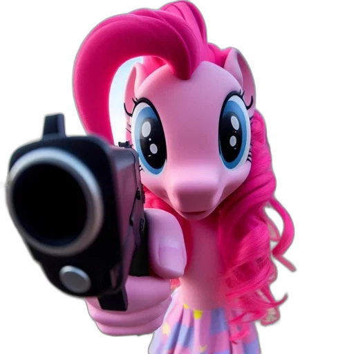 weapon, staff, animal, 3d render, cartoon, animated, pink, pony transparent PNG cut-out