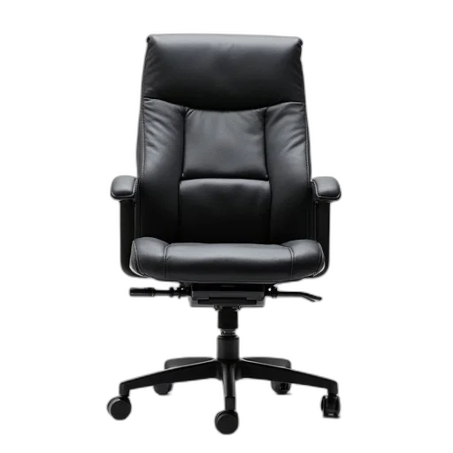 furniture, staff, 3d render, black, modern, adjustable, office, chair transparent PNG cut-out