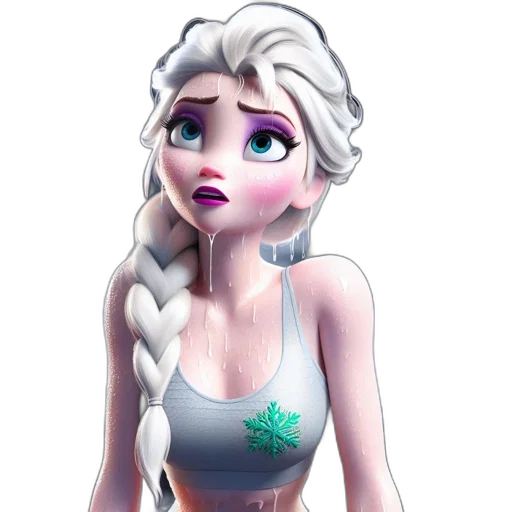 dress, fantasy art, concept art, 3d render, cartoon, underwater, snow, pastel transparent PNG cut-out