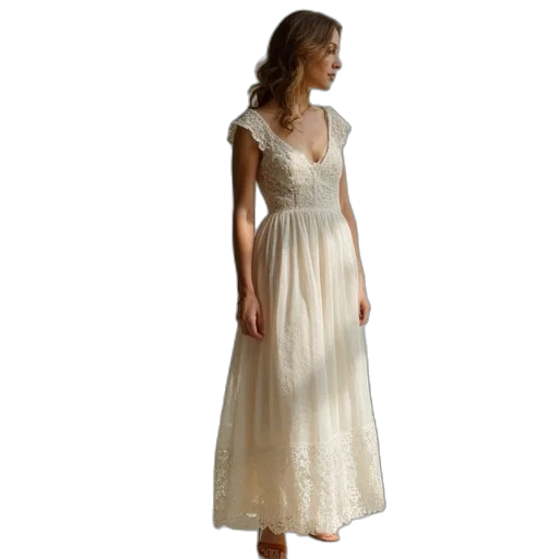 dress, theia, midi transparent PNG cut-out