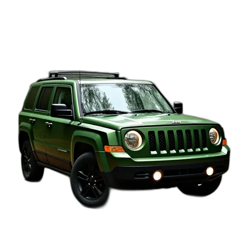 car, 3d render, photorealistic, concept art, green, jeep, patriot, suv transparent PNG cut-out