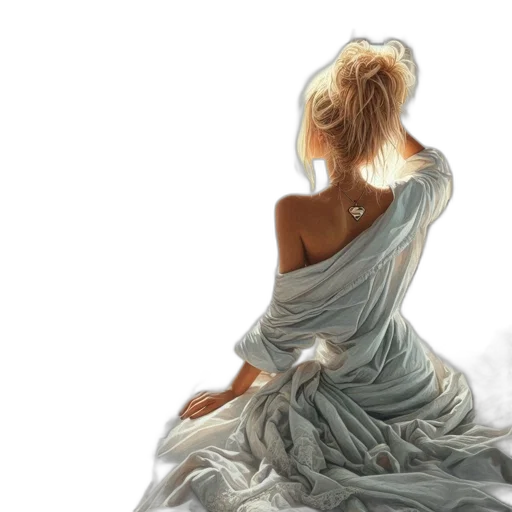 dress, jewelry, hair, photorealistic, oil painting, fantasy art, concept art, snow transparent PNG cut-out