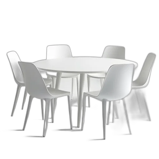 furniture, 3d render, concept art, set, white, plastic, chairs, modern transparent PNG cut-out